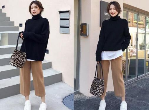 宽松毛衣和阔腿裤，时髦还遮肉