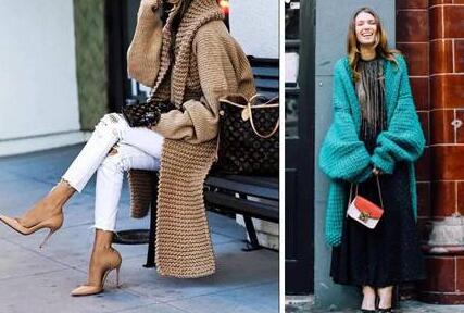 针织开衫的时尚慵懒穿法