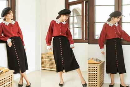 年度最火酒红衬衫 最适合搭配这些裙子