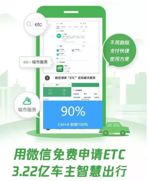 微信自7月1日起支持直接申办ETC全程仅需35秒告别高速排队缴费