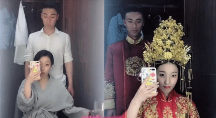 抖音换婚纱火了  看到图3我好酸啊