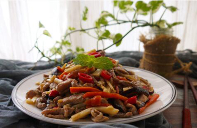 激发免疫力  竹笋香菇肉丝