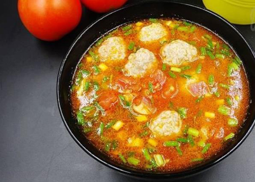 营养开胃晚餐  西红柿肉丸汤