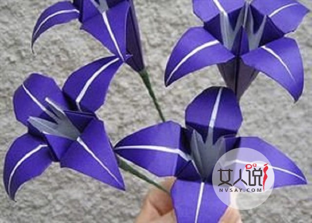 教你一招如何哄孩子开心,百合花的折法告诉你答案