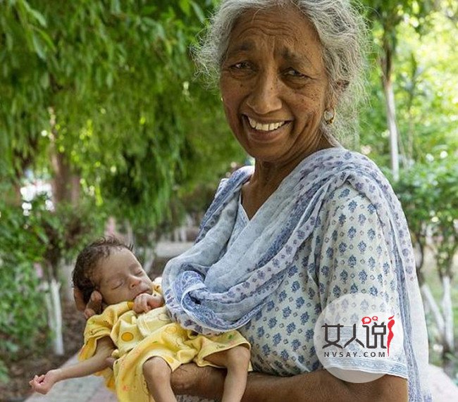 七旬奶奶生第一胎 印度老妪结婚46年初为人母喜忧参半