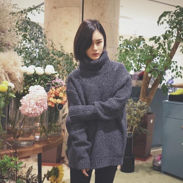 入冬穿搭高领毛衣