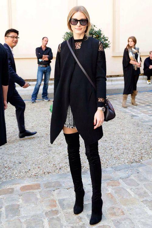 毛衣裙配长靴 优雅大气性感范儿十足