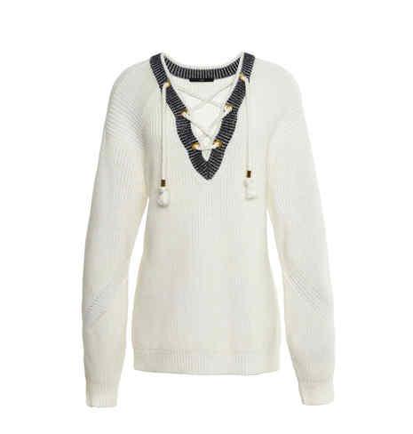 V领算什么 绑带毛衣才时髦