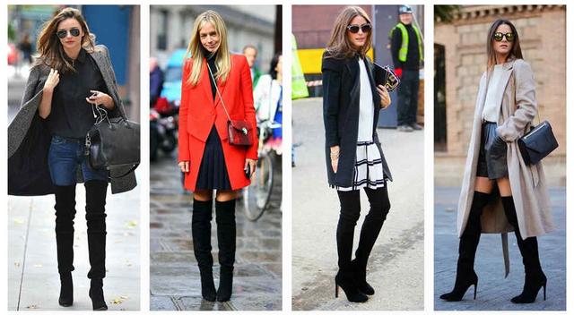 今天穿什么:过膝长靴显瘦不是一点点