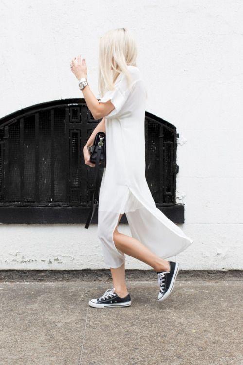 连身长裙配平底鞋帅你一脸