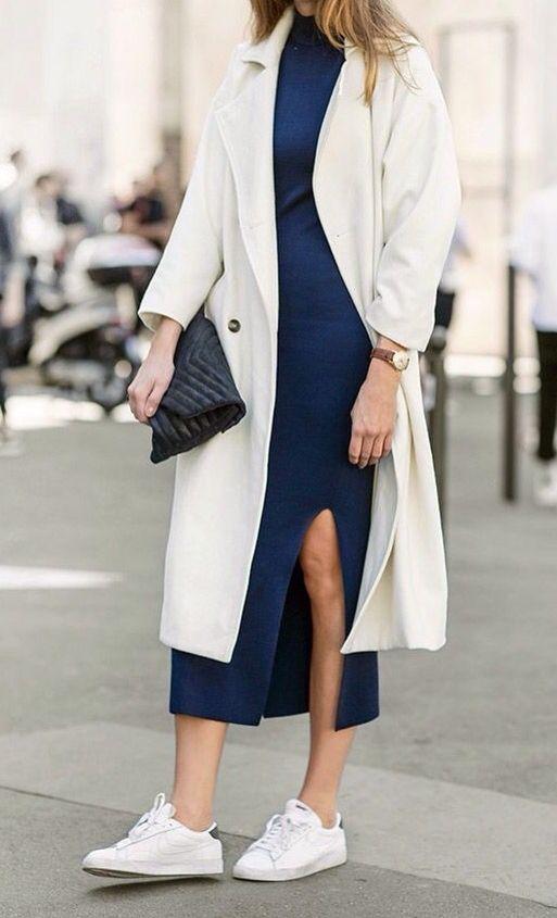 连身长裙配平底鞋帅你一脸