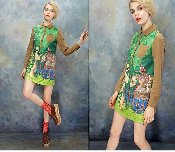 今天穿什么：文艺复兴艺术美不过油画印花裙