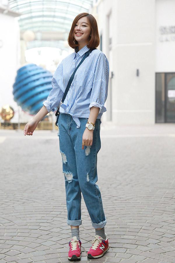 早秋破洞牛仔刚刚好