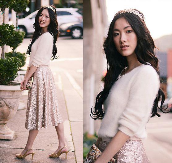 今天穿什么:轻熟女亮片裙怎么搭配?