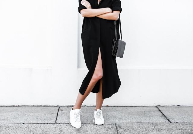 连身长裙配平底鞋帅你一脸