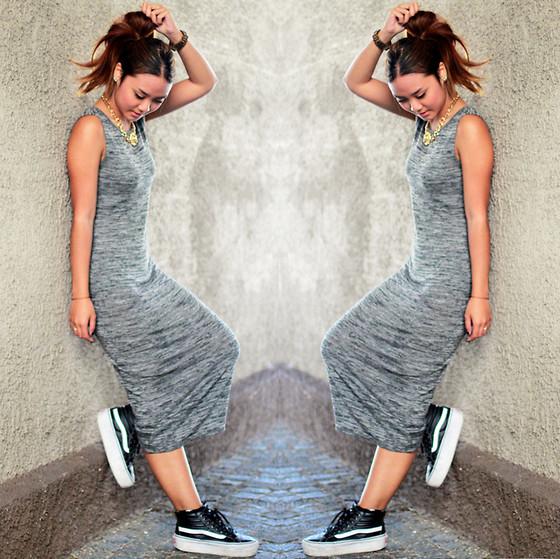 连身长裙配平底鞋帅你一脸