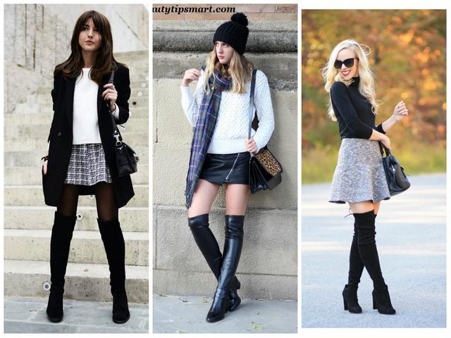 今天穿什么:过膝长靴显瘦不是一点点