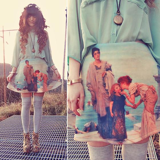 今天穿什么：文艺复兴艺术美不过油画印花裙