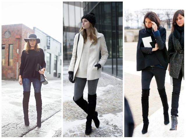 今天穿什么:过膝长靴显瘦不是一点点