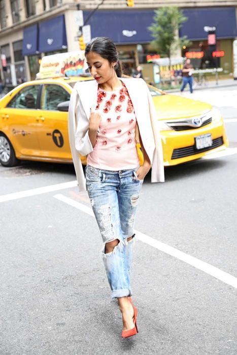 早秋破洞牛仔刚刚好