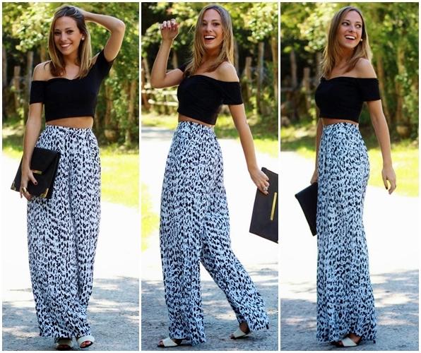 紧身上衣阔腿裤