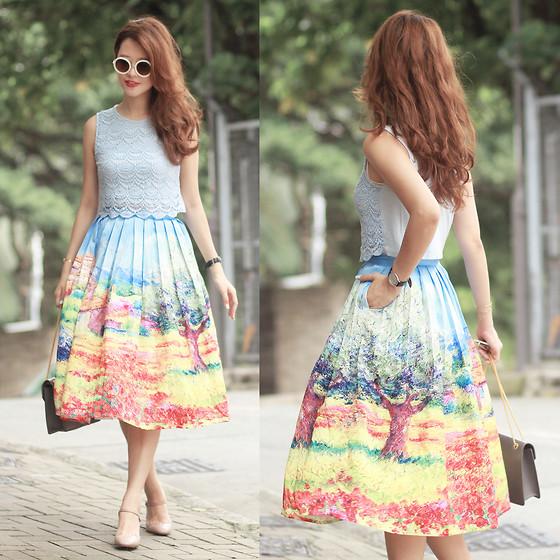 今天穿什么：文艺复兴艺术美不过油画印花裙