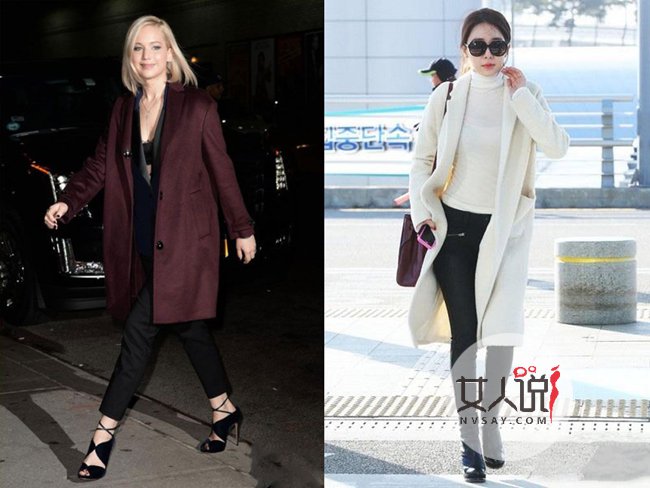 女星冬装大衣街拍图片 来学明星穿衣法则拒绝臃肿