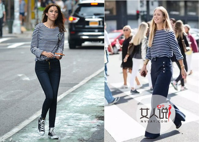 明星最近街拍 条纹君元素带你时髦走天下
