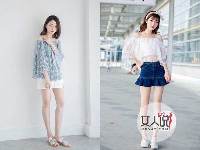 露肩上衣怎么搭配 仙气十足的搭配穿出玉女香肩