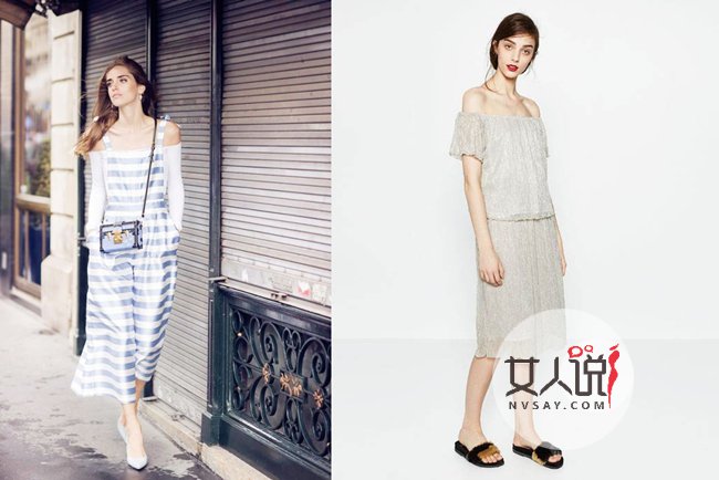 露肩上衣怎么搭配 仙气十足的搭配穿出玉女香肩