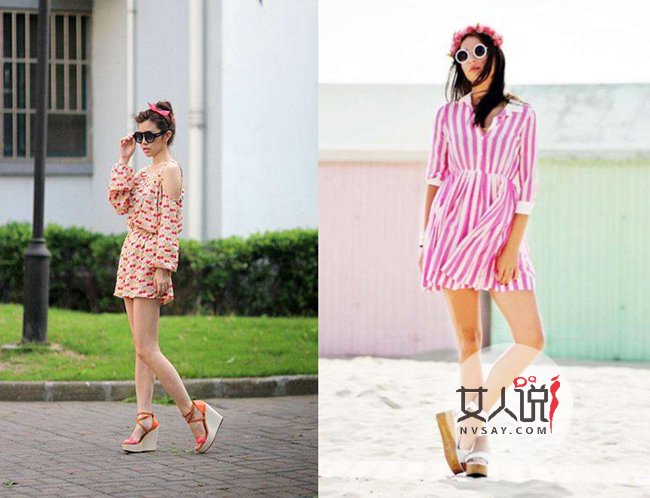 坡跟凉鞋配什么裙子 夏天这样穿让你赚足后头率