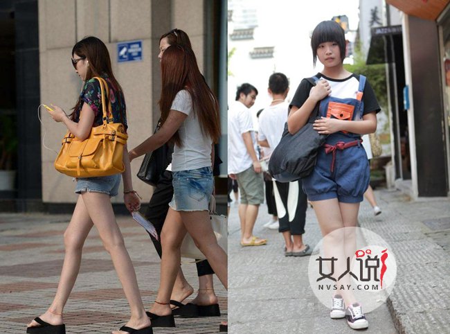 2017湖南长沙夏天街拍美女图片 满街长腿美妞笑容甜