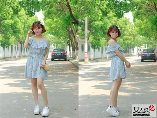 碎花连衣裙配什么鞋子好看 出街必备小白鞋穿出森女风