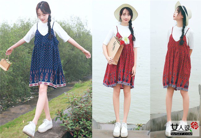 碎花连衣裙配什么鞋子好看 出街必备小白鞋穿出森女风