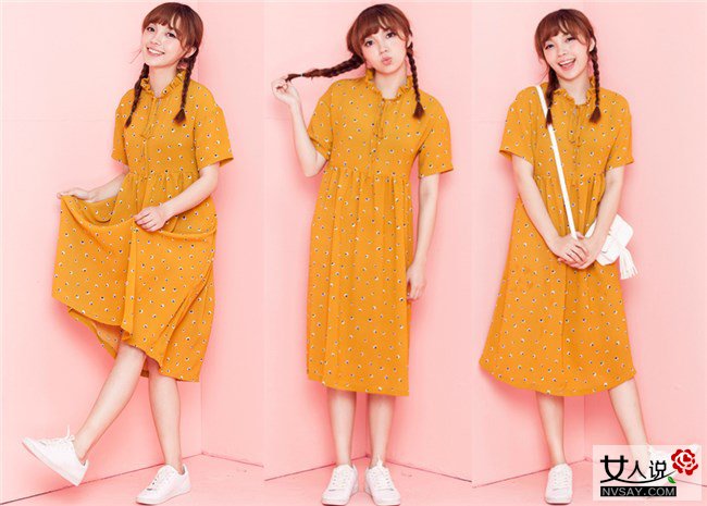 碎花连衣裙配什么鞋子好看 出街必备小白鞋穿出森女风