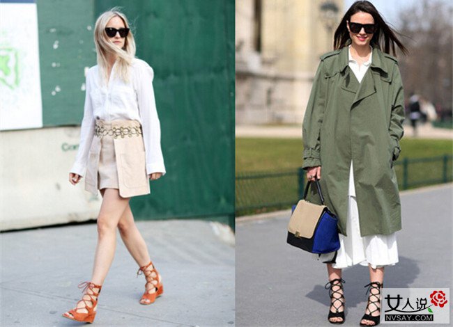 绑带凉鞋街拍 学潮人把绑带凉鞋穿得即好看又修腿型