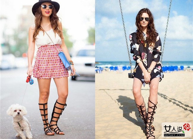 绑带凉鞋街拍 学潮人把绑带凉鞋穿得即好看又修腿型