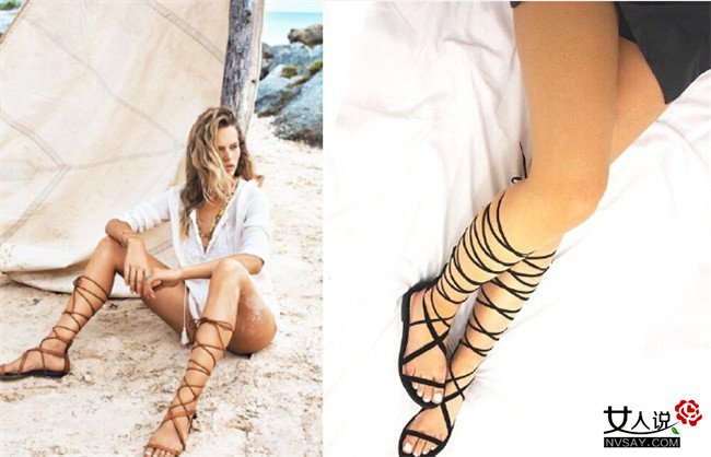 绑带凉鞋街拍 学潮人把绑带凉鞋穿得即好看又修腿型
