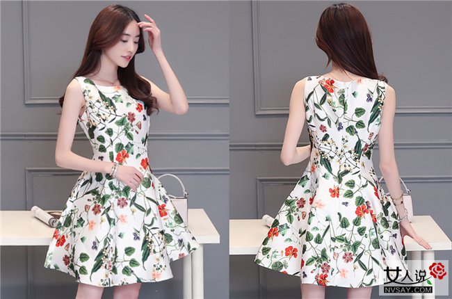 韩碎花裙衫 特荐女生衣柜里必不可少的碎花裙衫