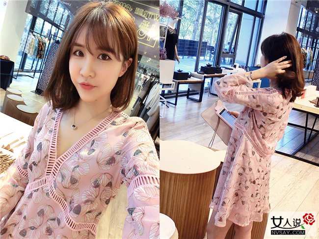 韩碎花裙衫 特荐女生衣柜里必不可少的碎花裙衫