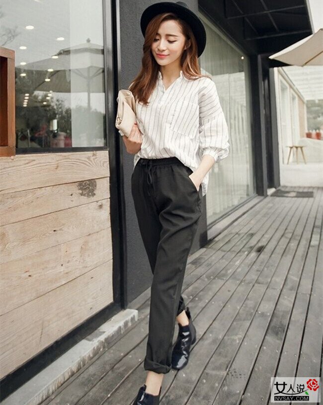 条纹衬衫搭配什么裤子 时尚教主教你穿出清新脱俗女神范