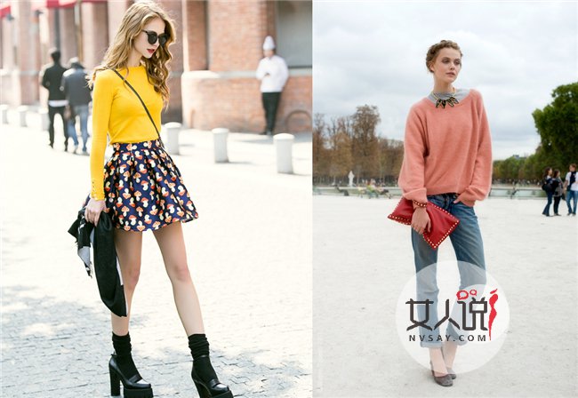 毛衣街拍图片 跟学起来让你轻松变身女神