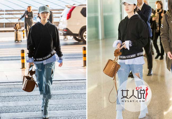 周冬雨机场照 继五五分身材后获厂花称号冬哥威武