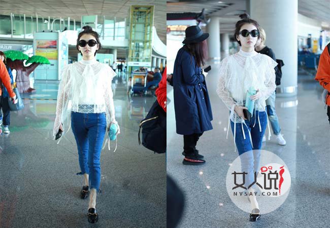 周冬雨机场照 继五五分身材后获厂花称号冬哥威武