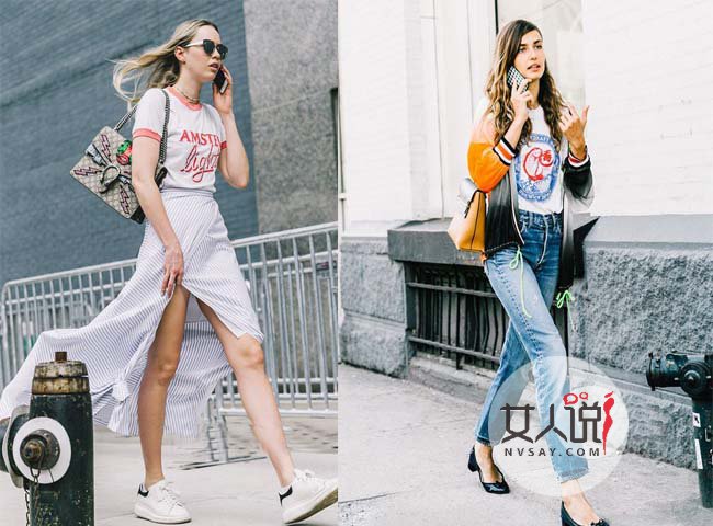 非主流图案Tee街拍 花俏霸屏夏日告别单调白T恤