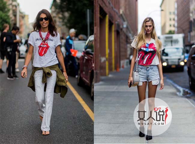 非主流图案Tee街拍 花俏霸屏夏日告别单调白T恤