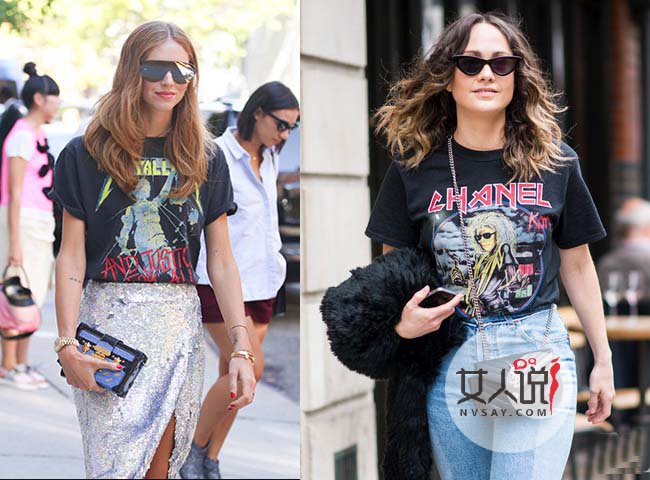 非主流图案Tee街拍 花俏霸屏夏日告别单调白T恤