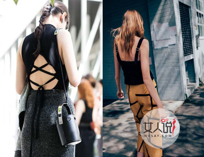 2017露背装街拍 露肩露脐out了!露背绝杀赛天仙