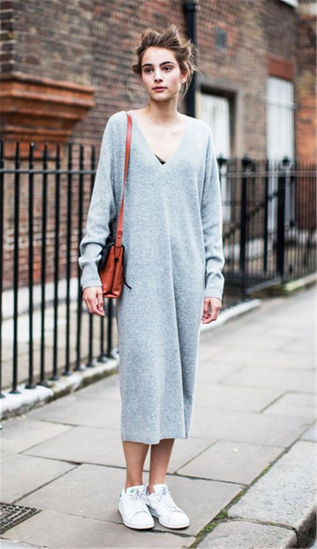 针织裙显胖吗 一条秋冬针织裙穿出又瘦又美风格