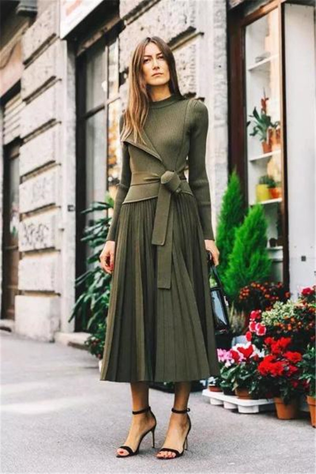 针织裙显胖吗 一条秋冬针织裙穿出又瘦又美风格